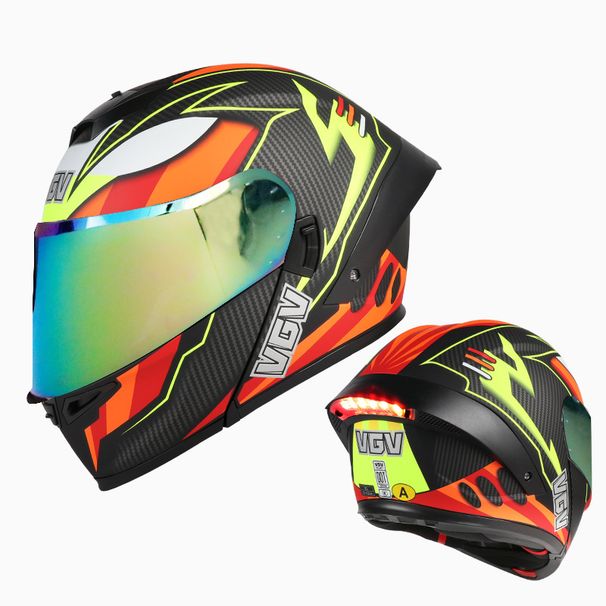 Capacete modular para motocicleta com certificação 3C, Bluetooth e viseira dupla – casco leve em ABS, spoiler ajustável, proteção facial completa para homens e mulheres_voghion.com