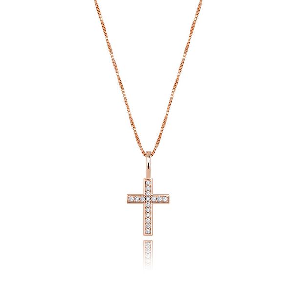 Collana versatile con ciondolo a forma di croce in zircone pieno in argento Hip Hop_voghion.com