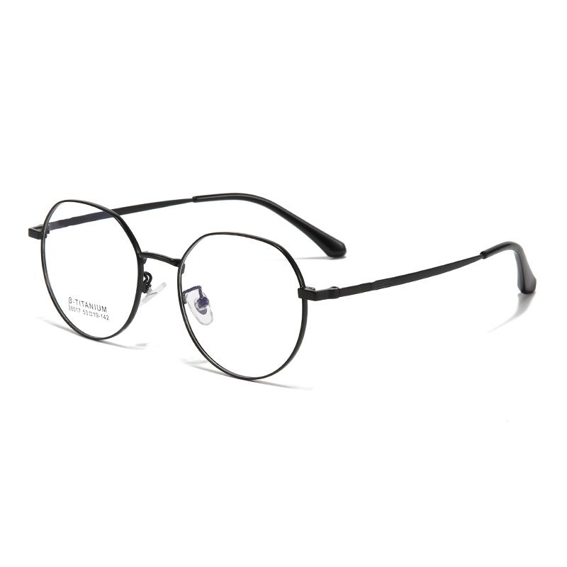 Occhiali da vista senza prescrizione, con montatura poligonale, ultraleggeri, in metallo, di alta qualità, miopi e completi_voghion.com