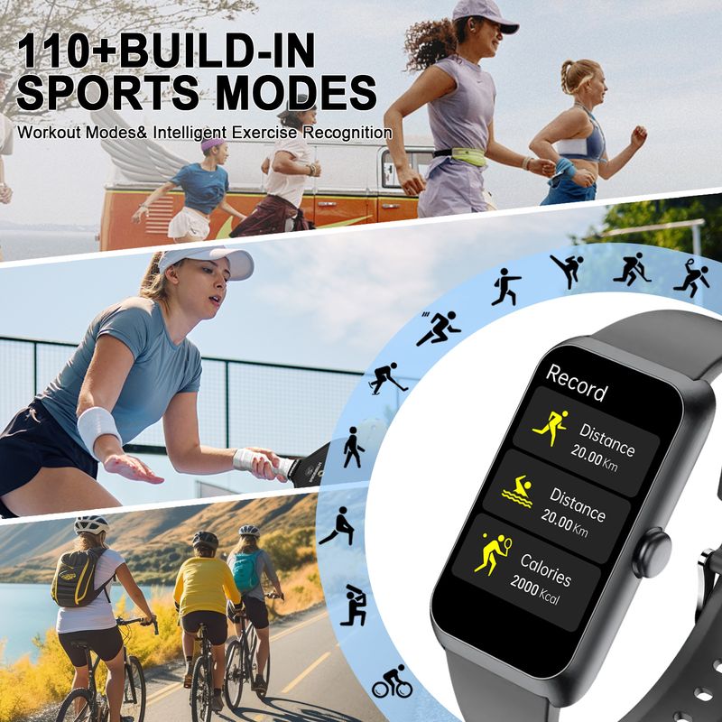 Neues T11 Smart-Armband (ab 2025): Bluetooth-Anruffunktion, Sportfunktion, Herzfrequenzmessung, Schlafüberwachung, Gesundheitsüberwachung für Frauen, Atemtraining, Statusanzeige_voghion.com