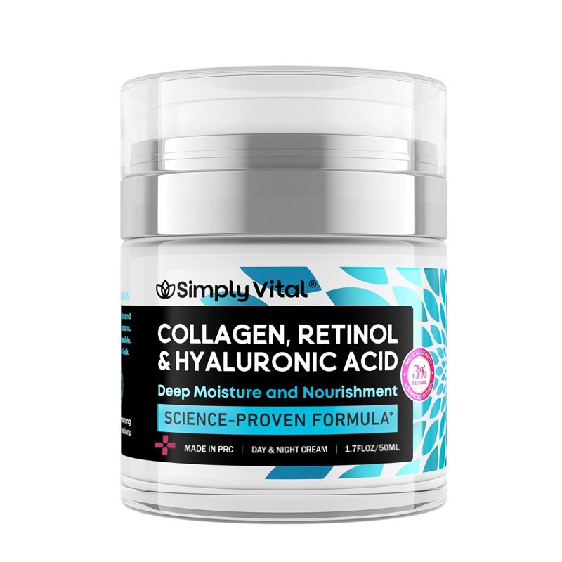 Hals SimplyVital Collagen Retinol Halscreme Feuchtigkeitscreme für den Hals Gesichtscreme Feuchtigkeitsspendend_voghion.com