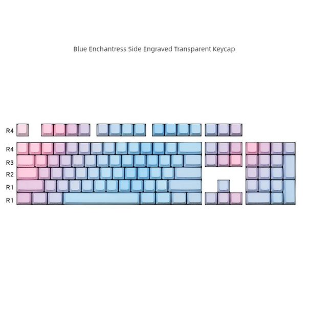 OEM Blue Enchantress PBT sidograverat transparent Nical-tangentbord_voghion.com
