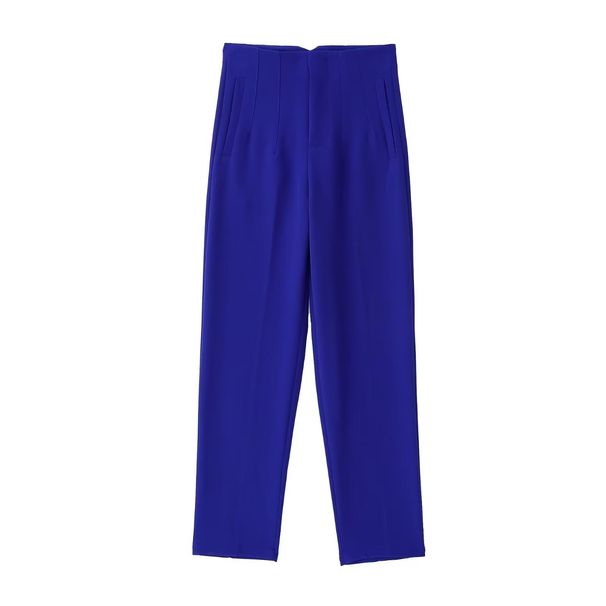 High-Waisted Straight Leg Pants – Women's Office & Casual Trousers In 14 Colors (XS-XXL, Polyester, No Stretch, Pocket Design)_voghion.com