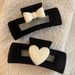 Love + Bow ~ Original Black Velvet Retro French Clip Small Fragrant Hepburn Wind Large Shark Clip Hairpin_voghion.com