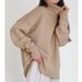 Women's solid color turtleneck loose knit with classic sweater_voghion.com