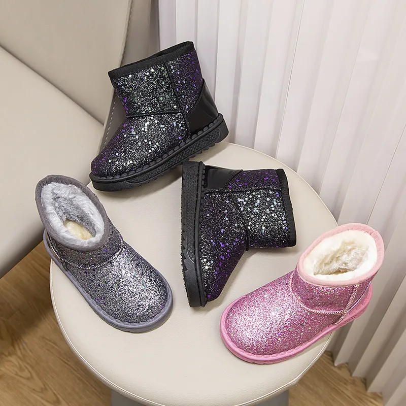 Warm Kids Snow For Children New Toddler Winter Princess Child Shoes Non-slip Flat Round Toe Boys Girls Baby Lovely Boots_voghion.com