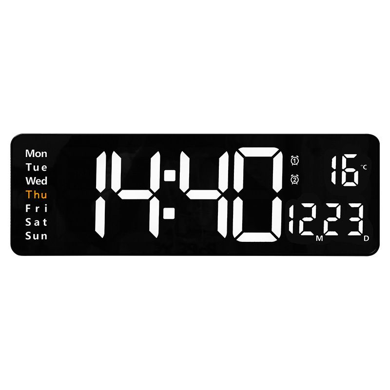 16" Digitale Wandklok - Timer/Alarm RGB Kleuren Temperatuur_voghion.com