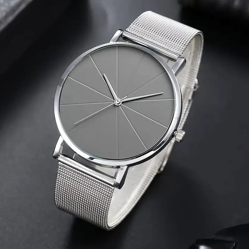 Modesch Pure Black Mesh Strap Männer Einfach Damen Quartz Auer fir Koppelen_voghion.com