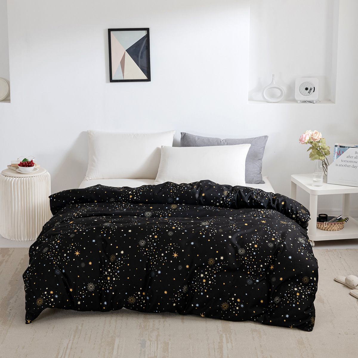 Home Textile Bedding Three Piece Set Brushed Printed Quilt Set_voghion.com