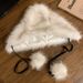 Versatile Plush Thickened Lace Up Warm Headgear Hat For Women Autumn And Winter Niche Lazy Style Earmuffs_voghion.com