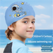 Children's Cartoon Boys Girls Long Hair Waterproof Ear Protection Non-Tightening Silicone Swim Cap Swimming Gear_voghion.com