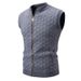 Men's Autumn Winter New Round Neck Cardigan Fashion Printed Zipper Sweater Knitted Vest_voghion.com