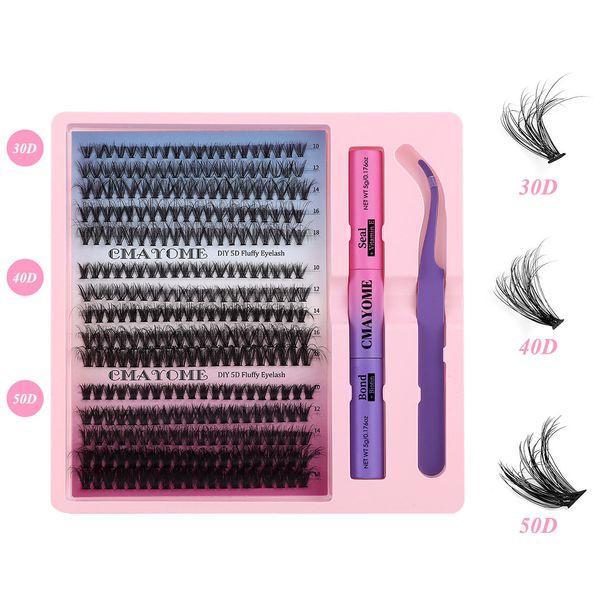 Valse wimpers Diy Enkele cluster haar Valse wimpers Natuurlijk dikke D kromming Gesegmenteerde 10-18m wimpers_voghion.com