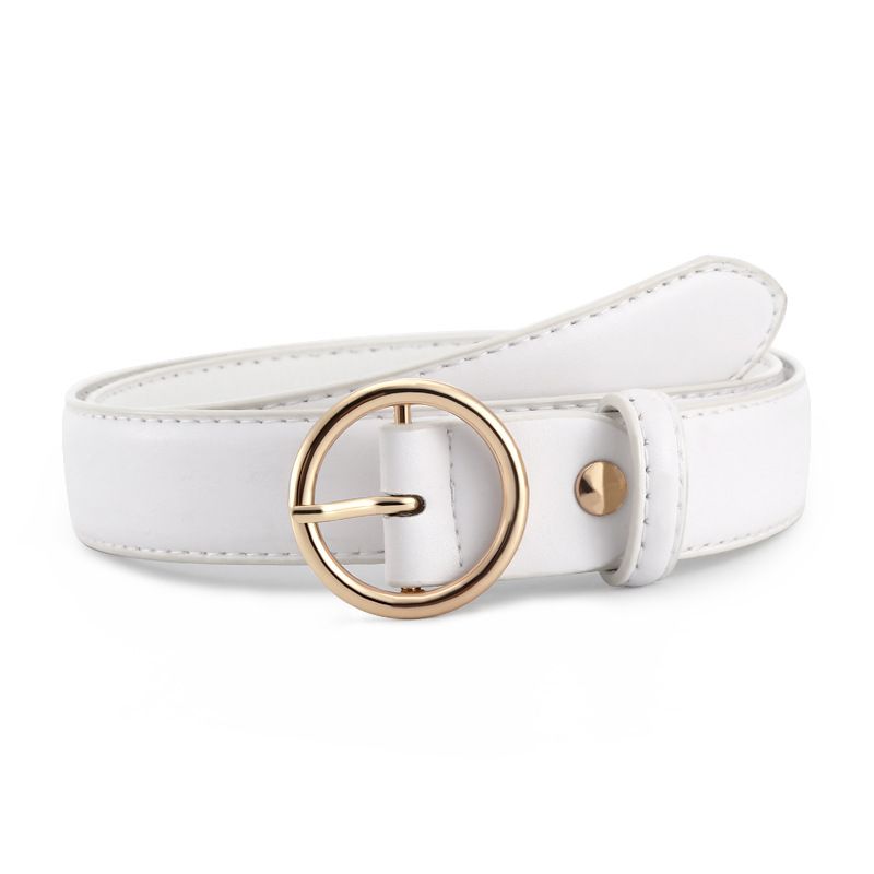 Women's Belts Summer Simple Belts Round Buckle Leather Belt Jeans Skirt Versatile_voghion.com