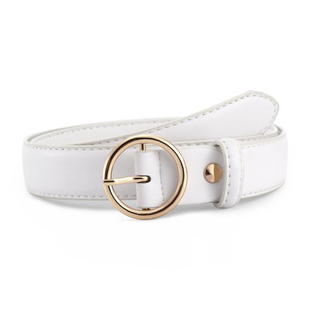 Women's Belts Summer Simple Belts Round Buckle Leather Belt Jeans Skirt Versatile_voghion.com
