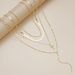 Lady Rhinestone Inlaid Cross Pendant Collarbone Small Multi-layer Stacked Snake Bone Chain Necklace_voghion.com