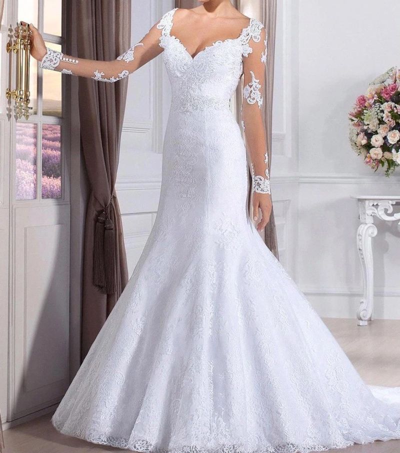 Women's dress slimming fishtail train wedding dress_voghion.com