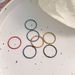 Rainbow color thin circle ring set female niche design sense fashion personality cold style simple plain ring_voghion.com