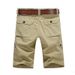 Lässige Baumwollshorts für den Sommertrend für Herren, einfarbig gewaschene Arbeitshosen, Fünfviertelhosen mit mehreren Taschen_voghion.com