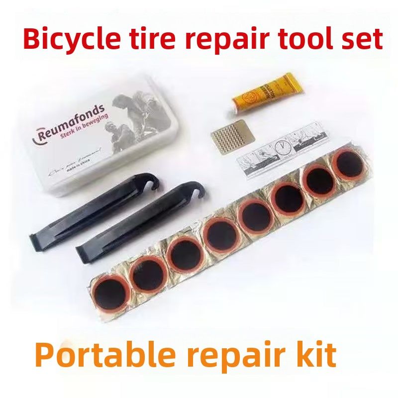 Kit de colle pour vélo, outil de réparation de pneus de vélo de route et de montagne, boîte en plastique, levier_voghion.com