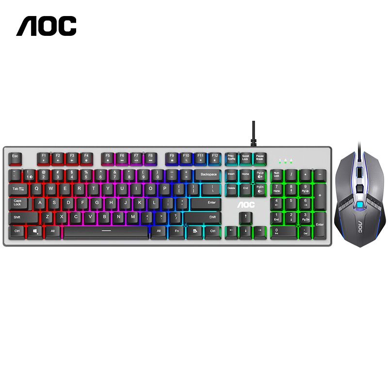 Aockm410 Metal Suspension Luminous Key Suit Game Business Office For Home Heavy Magic Color Keyboard And Mouse_voghion.com