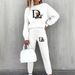 Women's Printed Two Piece Tracksuit, Long Sleeve Pullover Top And Drawstring Waist Pants, Casual Sportswear For Spring And Fall_voghion.com