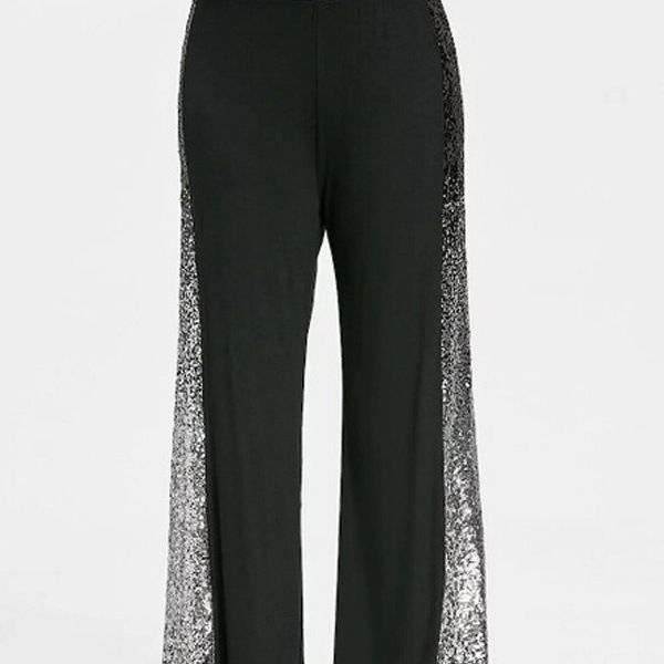 Naiste rõivad Moodsad laiad püksid litritega gradientvärviga Naiste püksid Lahtised vabaaja laienevad püksid_voghion.com