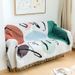 Color Block Sofa Cover Set - Rainbow Stone Pattern With Polka Dot Accents Multi-Functional As Camping Blanket Soft Knitted Fabric_voghion.com