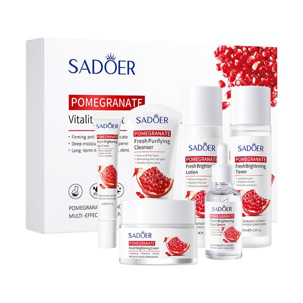 SADOER Pomegranate Fresh Beauty Six-piece Set, Hydrating And Moisturizing Facial Care, Skin Care Product Set_voghion.com