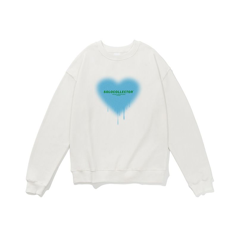 Herren Love Print Modemarke Rundhalspullover Herren Lazy Fashion Marke Straßentrend täglich lässig_voghion.com