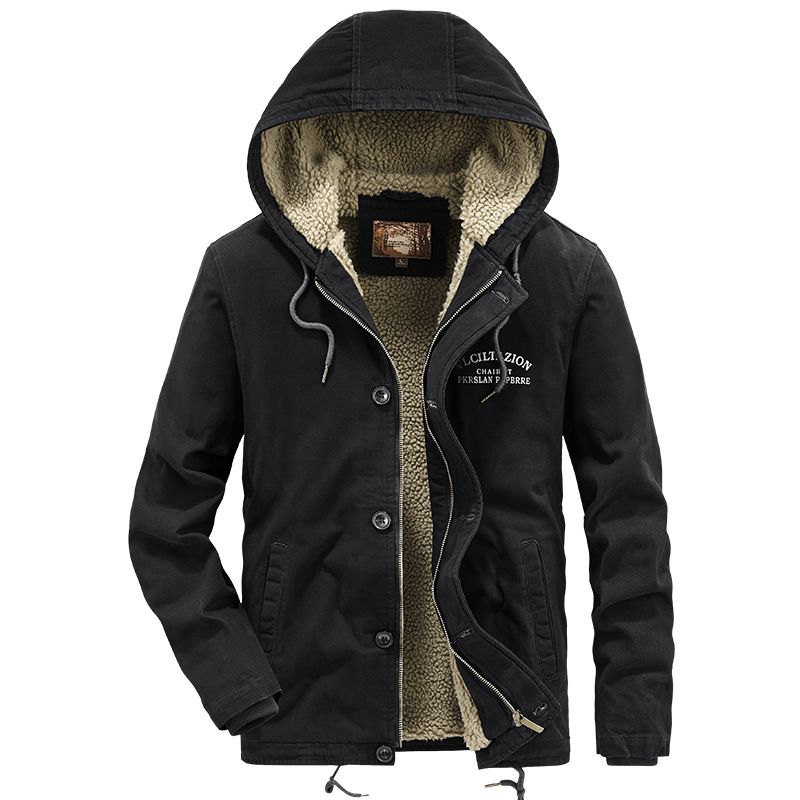 Herrenbekleidung: Wattierte Baumwolljacke für den Winter mit plüschigen und verdickten, lockeren Freizeitoberteilen, trendigen Deckanzügen und warmen Jacken_voghion.com