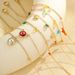 New Fashion Sweet Cool Multi-layer Inlaid Colorful Diamond Pearl Stainless Steel Anklet Thin Chain Foot Jewelry_voghion.com