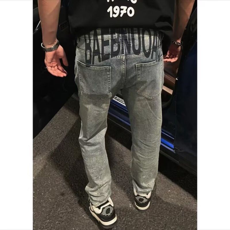 Teenage Clothing High-end Straight Jeans Trendy High Street Loose-fitting Slim-leg Retro Trousers_voghion.com