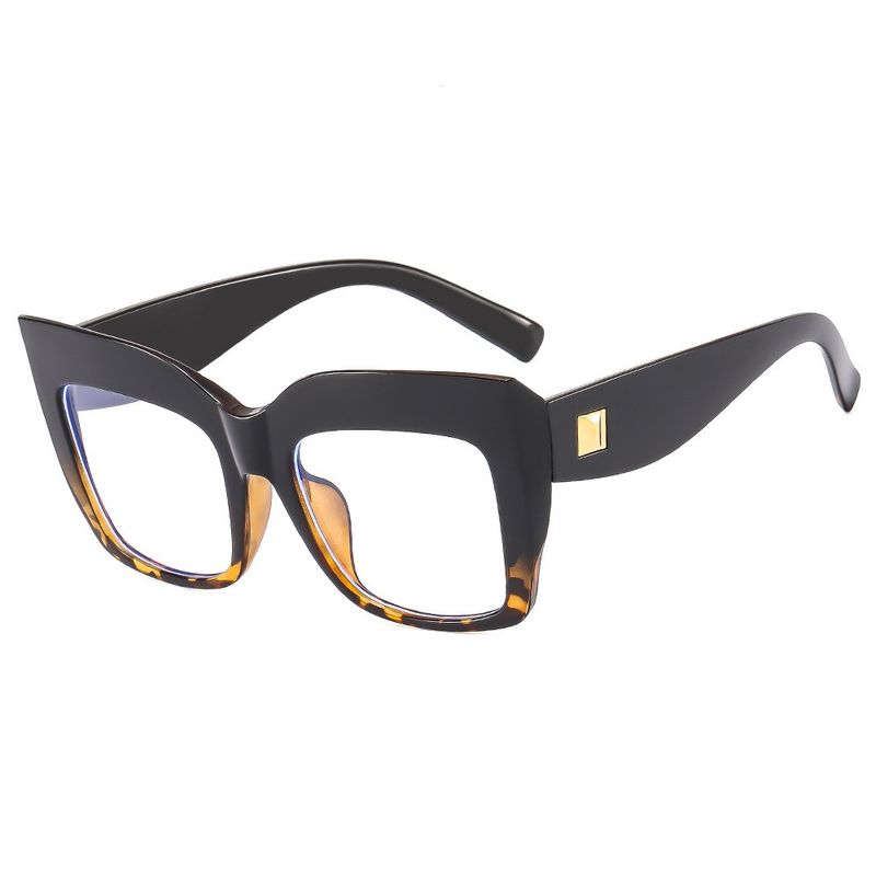 Mode 2024 Neue Mode Übergroße Frauen Anti Blaulicht Brille Für Männer Retro Quadratischen Rahmen Klare Linse Lesen Weibliche Brillen_voghion.com