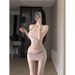 Pure Desire Sexy Halter Off-Shoulder Crop Top For Women Spring New Slim Fit Hot Girl Short Bodycon Skirt Set_voghion.com