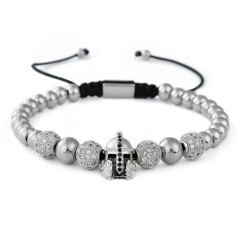 Braccialetto di lusso con zircone a forma di casco, perline di rame da 6 mm, micro intarsi in zircone, palline di diamanti, bracciale anti-scolorimento_voghion.com
