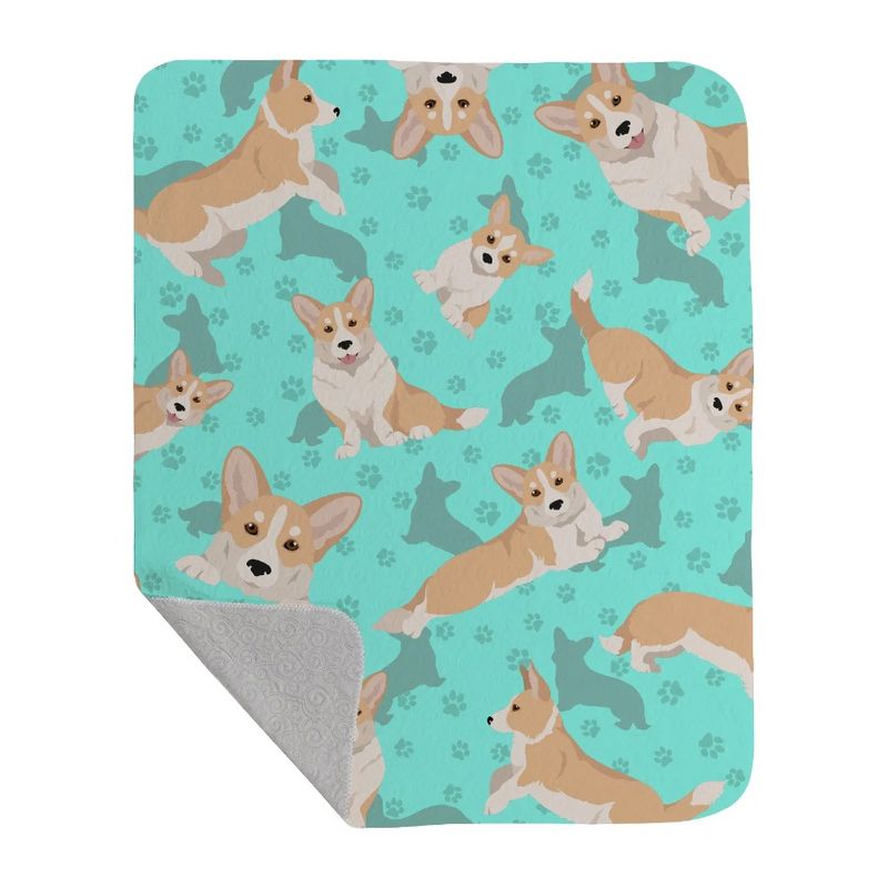 Couch, Cardigan Blanket Pattern And Sofa, Bed, Throw Artwork 50x60 Quilted Fawn Lightweight Corgi Soft Quilted For Blanket_voghion.com
