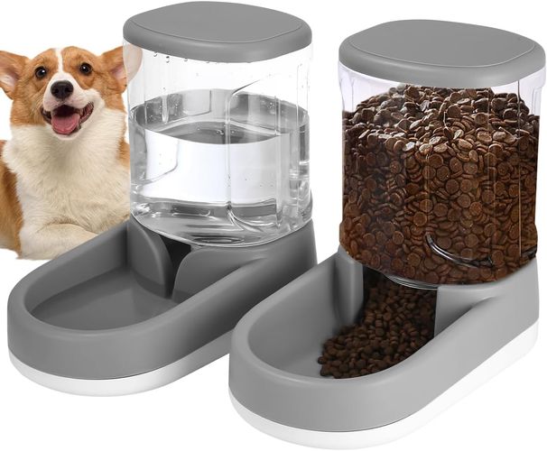 Automatisches Futter Und Wasserspender Für Hunde, Katzen, Futterspender Und Wasserspender, 2X 3,8 L, Futterspender Für Kleine, Mittelgroße Und Große_voghion.com