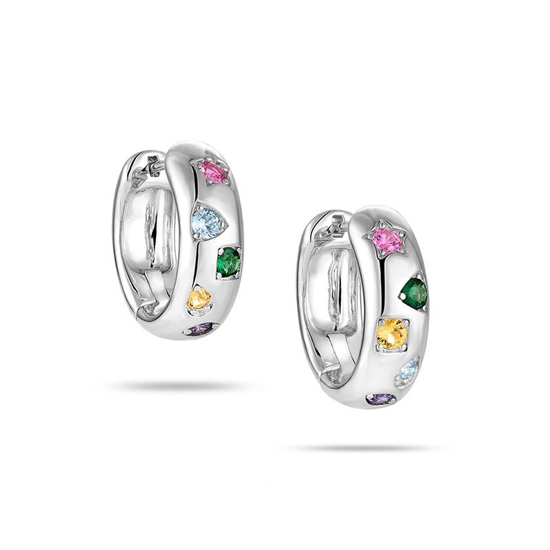 Orecchini da donna retrò con stella a cinque punte, in zirconio colorato, leggeri, di lusso, di alta qualità, con design alla moda e orecchini a cerchio._voghion.com