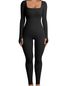 Women's Yoga Suit Ribbed One-Piece Pants Workout Body Shaping Long Sleeve Sports Jumpsuit_voghion.com
