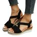 Plus-Size-Mode Open-Toe Round Toe Slop mit Plateau-Sandalen für Damen_voghion.com