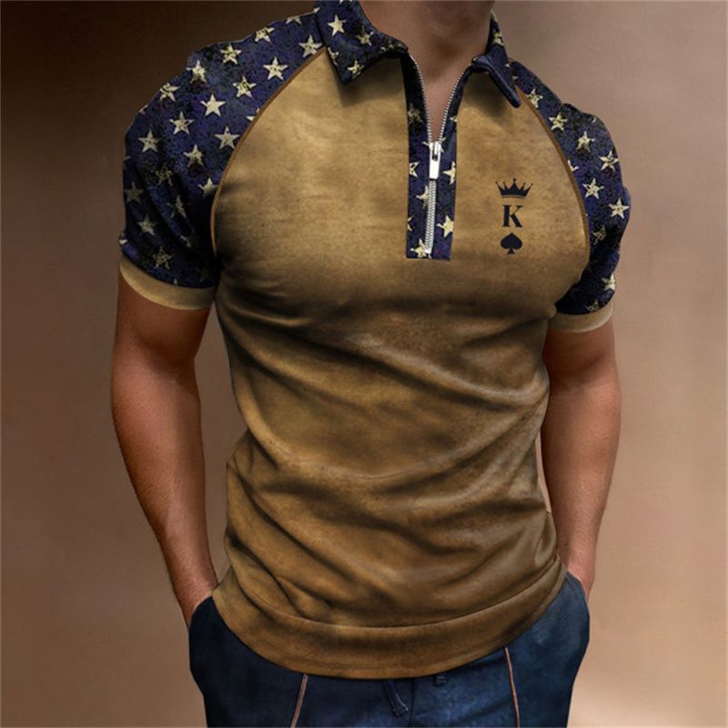 Sommer-Herren-Poloshirt der Marke, volles 3D-gedrucktes Revers-Kurzarm-Herren-Poloshirt Homme T-Shirt_voghion.com