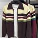Herrenbekleidung Hohe Qualität! Retro Twist gestreifter Reißverschlusspullover Strickjacke Herren Herbst und Winter lockere Langarm-Reverspulloverjacke_voghion.com