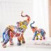 Nordic Graffiti Colorful Elephant Ornament Creative Resin Craft Home Entrance Desktop Art Decoration_voghion.com