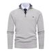 Suéter de punto con media cremallera y cuello alto para hombre, elegante suéter de punto con media cremallera, corte entallado, manga larga, informal, moda de otoño e invierno._voghion.com