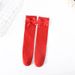 Børnetøj Børnesokker Efterår og Vinter National Stil Trend Sløjfe Store Røde Kalvesokker Piger Prinsessestil Nytår Røde Bomuldssokker_voghion.com