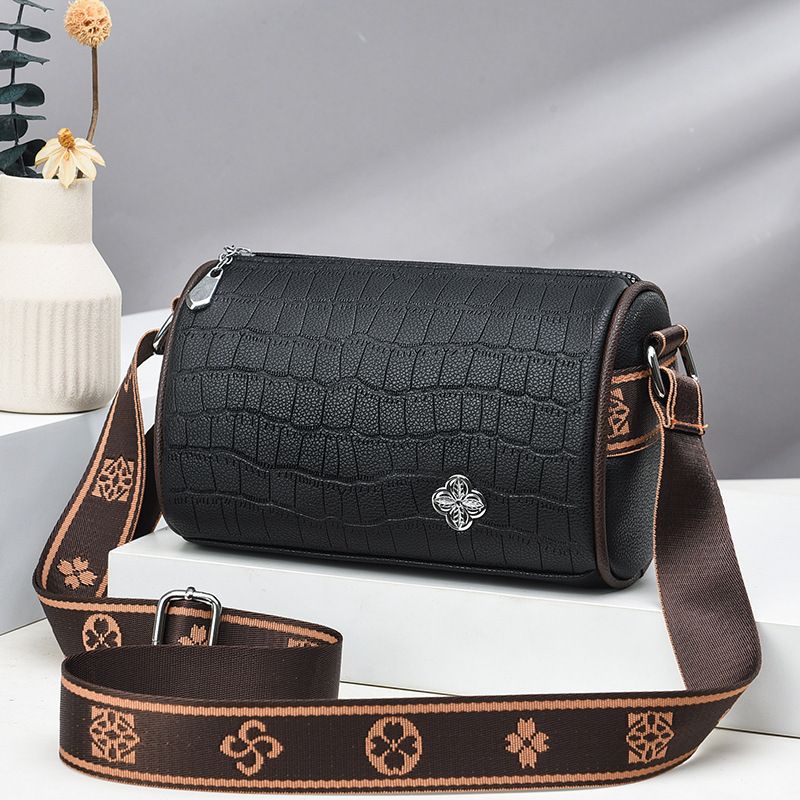 Taofeizi Borsa a tracolla singola con motivo a pietra, grande capacità, modello a secchiello rotondo per donna, 2025_voghion.com