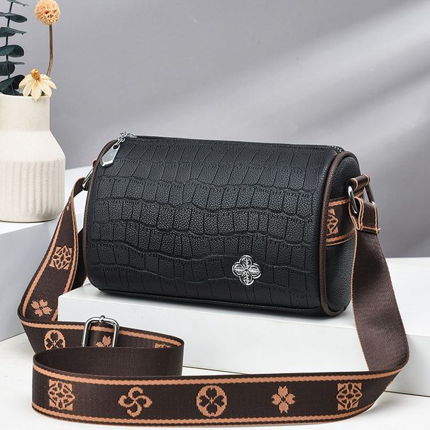 Taofeizi Borsa a tracolla singola con motivo a pietra, grande capacità, modello a secchiello rotondo per donna, 2025_voghion.com