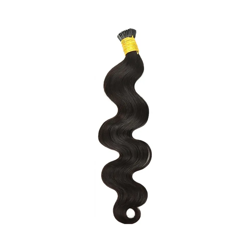 Body Wave I Tip Hair Extensions Bundles 50 Grams Package Pre Bonded Fusion Straight Stick 100% Human Hair_voghion.com