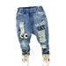 Jungenjeans im Frühjahr, stylisch weich mit Löchern für kleine und mittelgroße Kinder. 2023 neue Kinder-Herbsthose_voghion.com